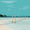 tableau bord de mer ponton eaux turquoises