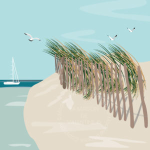 tableau paysage couleur texte personnalisablebord de mer dune sable