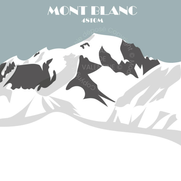 Tableau paysage montagne mont blanc à personnaliser