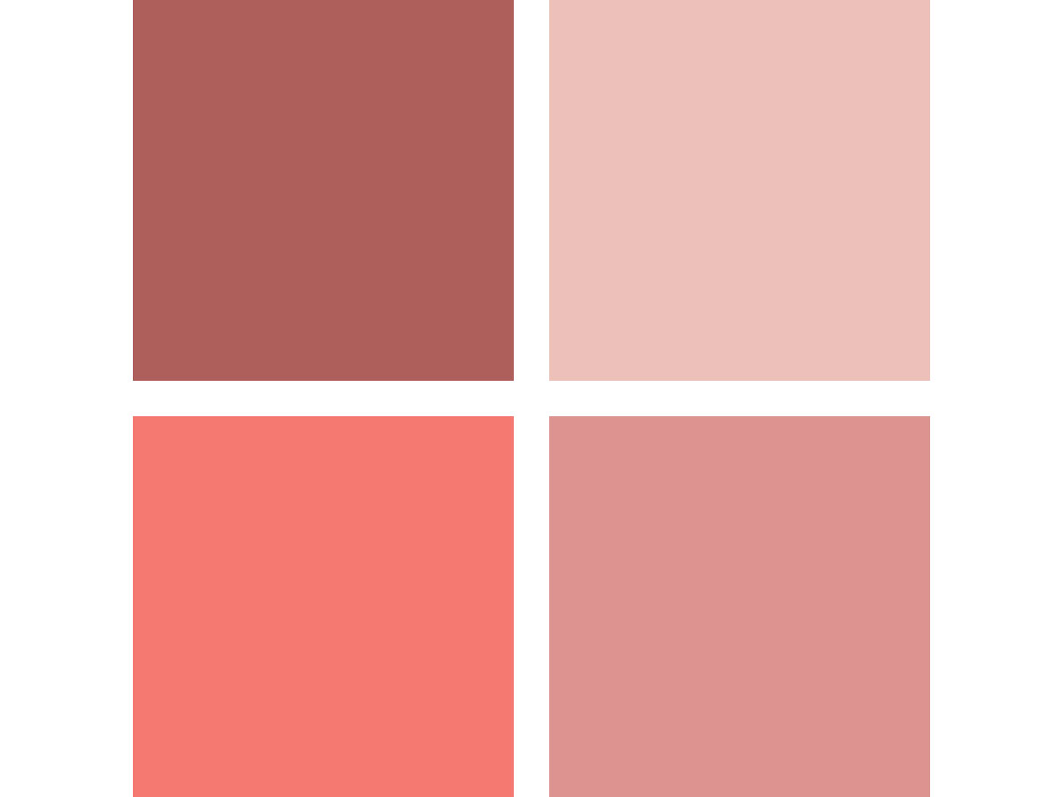 idée palette couleur romantique avec dégradé de rose