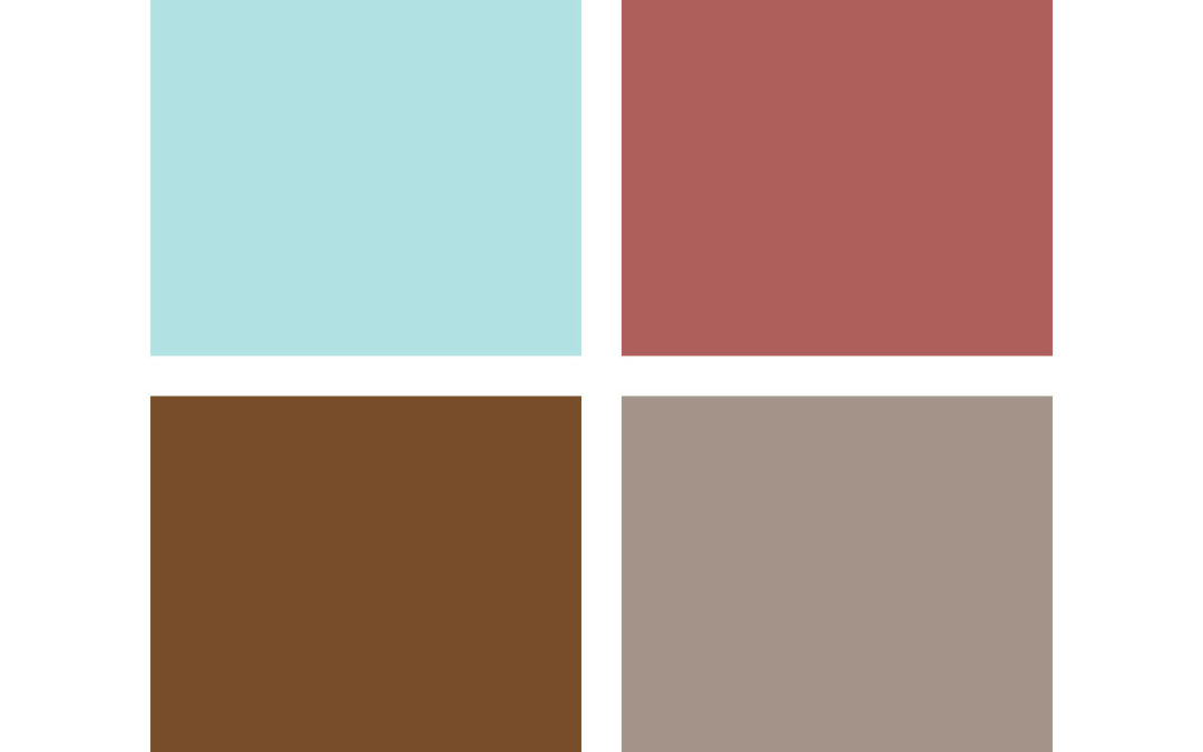 Palette035 :  terracotta Versus bleu vert océan