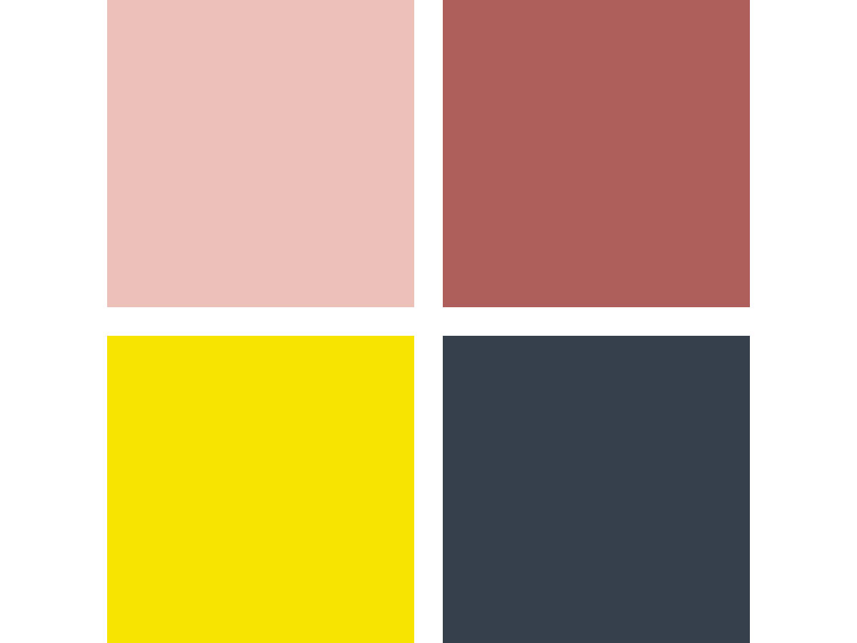 palette couleur rose et jaune