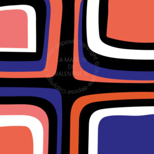 Tableau moderne Abstrait forme géométrique couleur bleu et orange