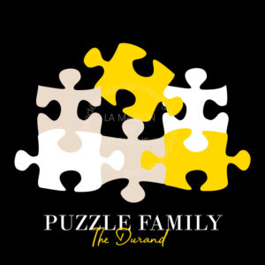 Tableau abstrait design puzzle family