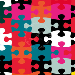 Tableau Abstrait puzzle multicolore